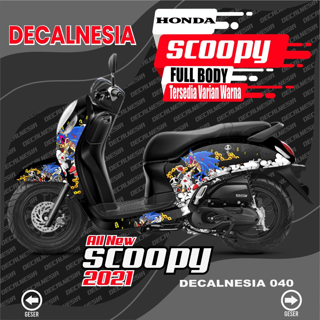 Decal Full Body Scoopy 2021 - Stiker Motor Scoopy All New 2021 - Decal Scopy 2021 Motif Sonic