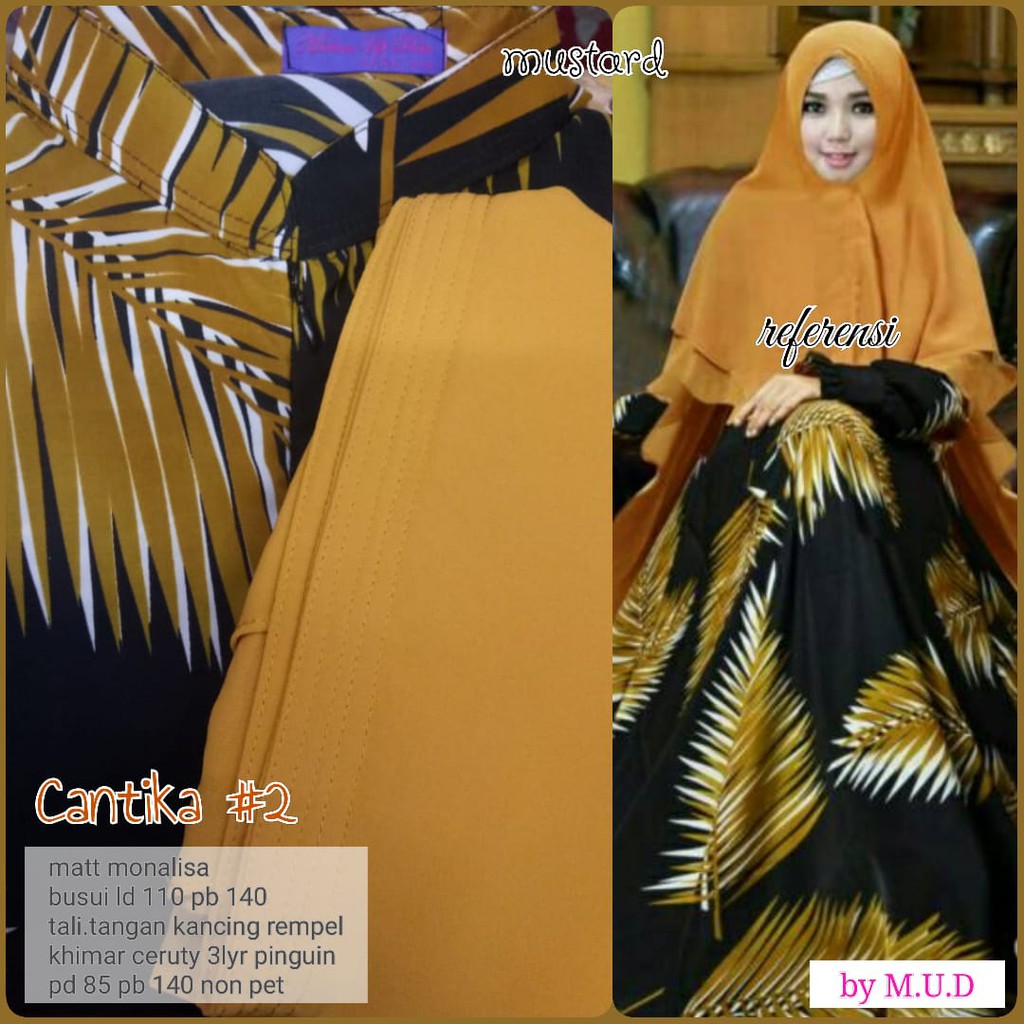 Cantika Syarii bahan monalisa india khimar ceruty 3 layer
