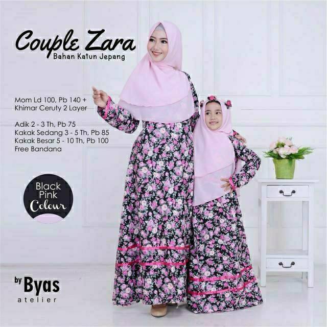  Gamis  Couple  Ibu dan Anak  New Zarra Gamis  Katun Jepang 