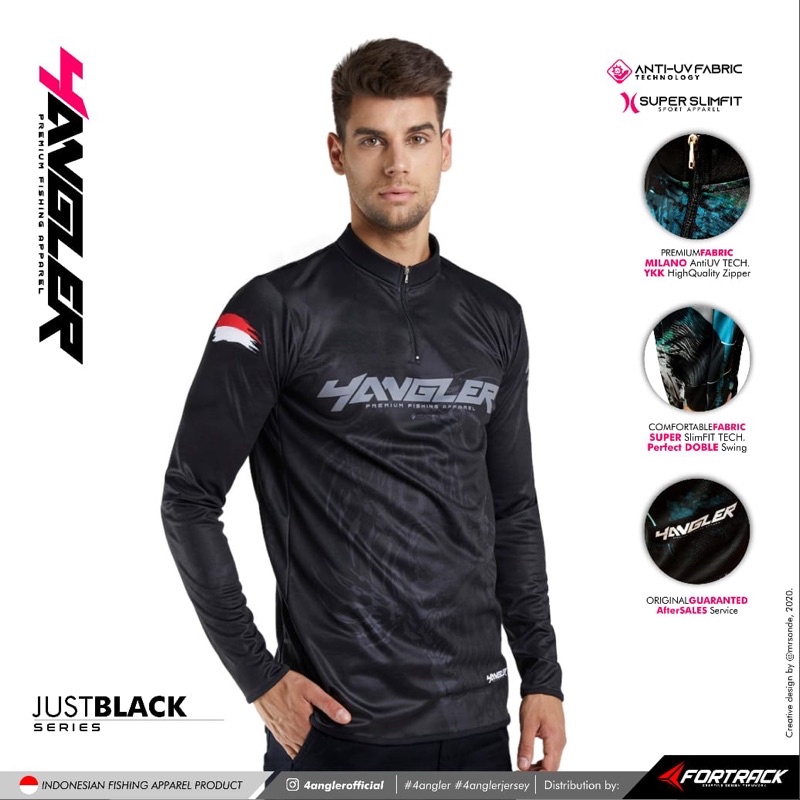 Jersey Mancing CUSTOM 4ANGLER JUST BLACK