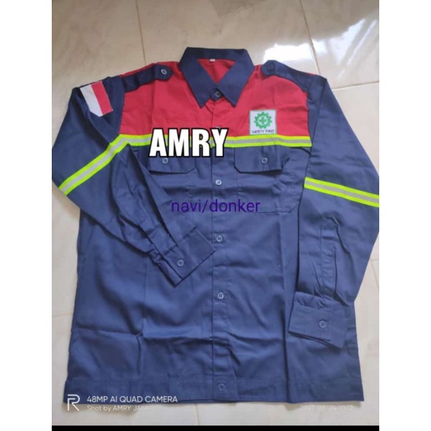 Baju safety kombinasi 2 warna /wearpack atasan (AMRY JAYA SURABAYA)