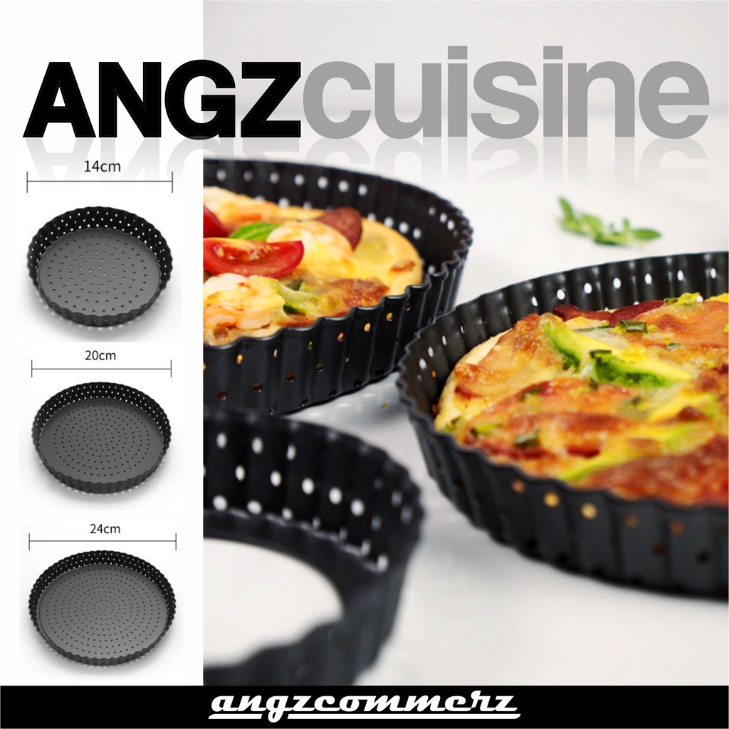 

Loyang Pizza Pie Carbon Steel Perforated Pizza Pan Medium 20 cm