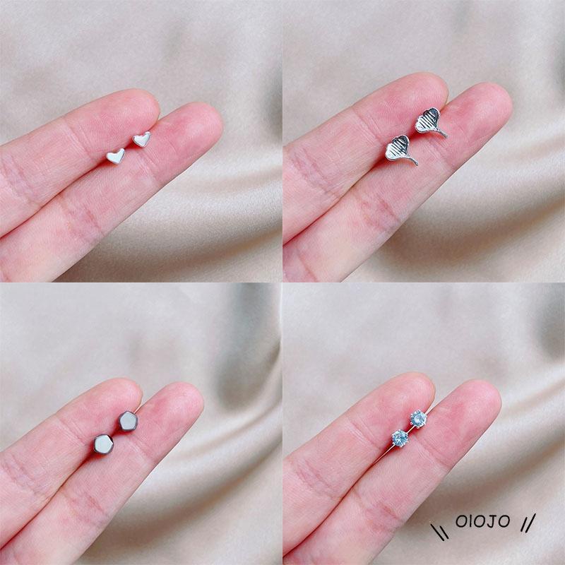 Anting Tusuk Wanita Bahan Sterling Silver 925 Desain Hati + Kerang Gaya Simple Untuk Musim Panas ol2