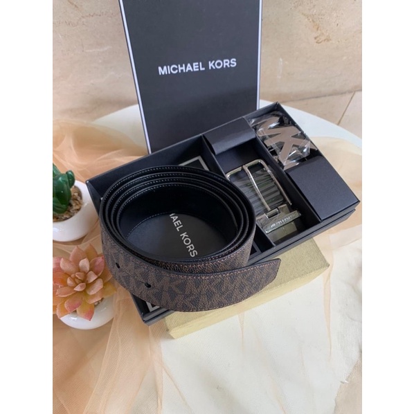 Ready Stock  Mk belt 4 in 1 signature brown