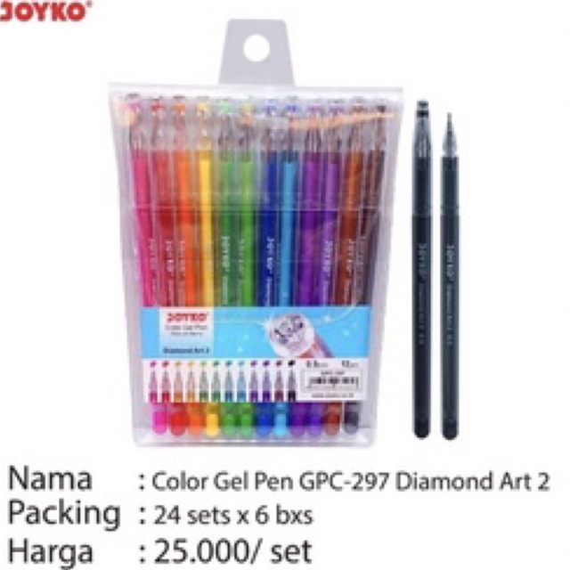 

Color Gel Pen GPC-297 Pena Jel Warna Joyko Diamond Art 2 12 Warna 0.5mm