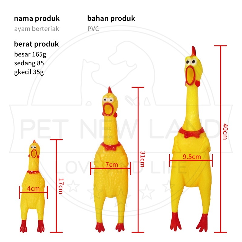 Mainan Kucing Anjing Ayam Karet Anti Sobek Screaming Chicken Pet Toys Mainan Hewan