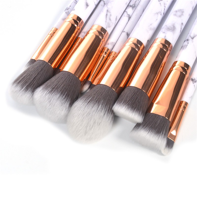 Marble Brush Make Up 10 Set - OMHR9DWH White