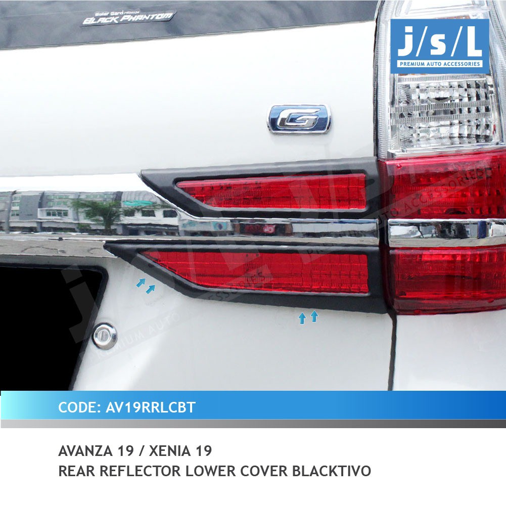Aksesoris Mobil Avanza Xenia 2019 Cover Lampu Reflektor Rear Reflector Hitam Doff JSL