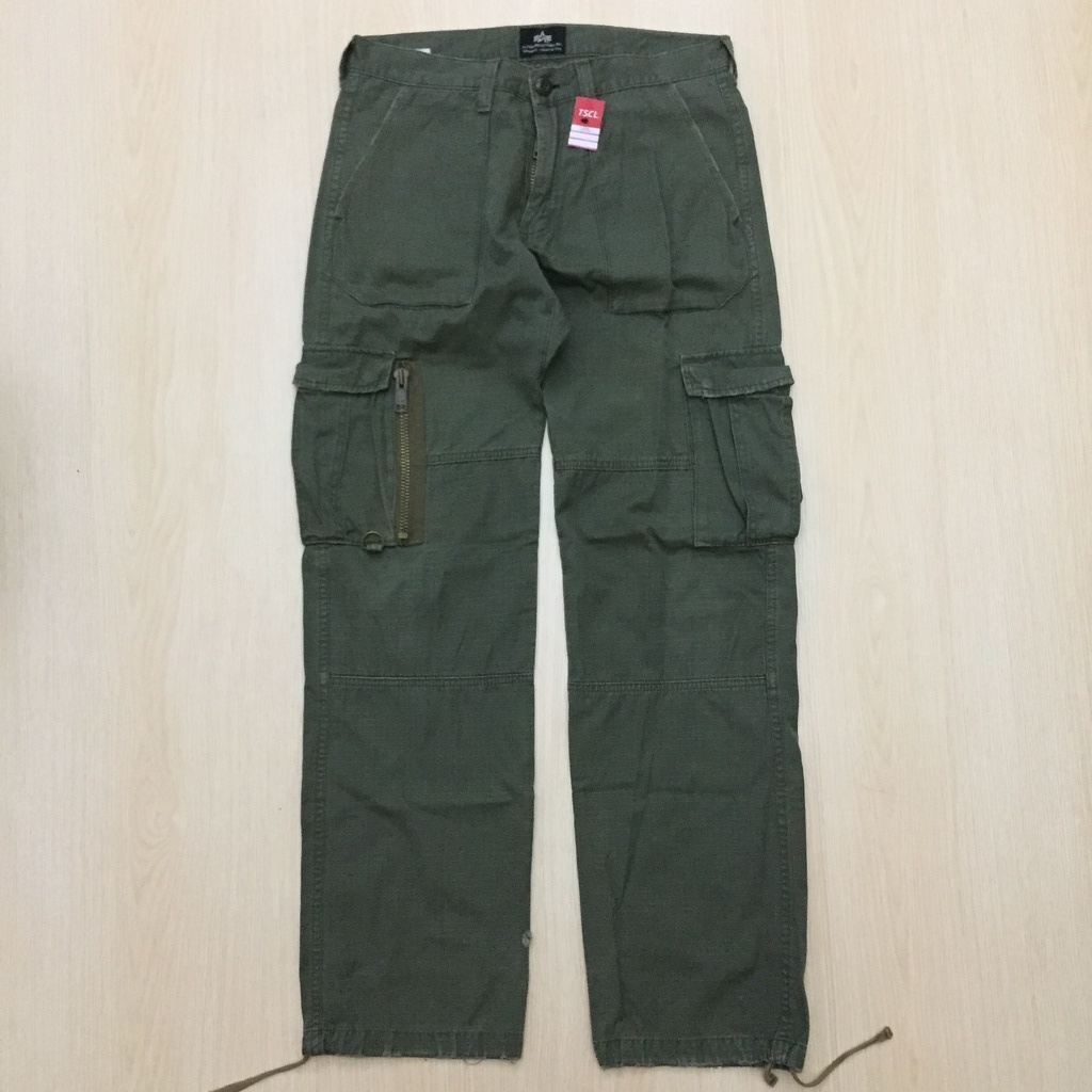 (LP018) alpha industries cargo celana panjang warna hijau army military ukuran Large 31 32 model fat