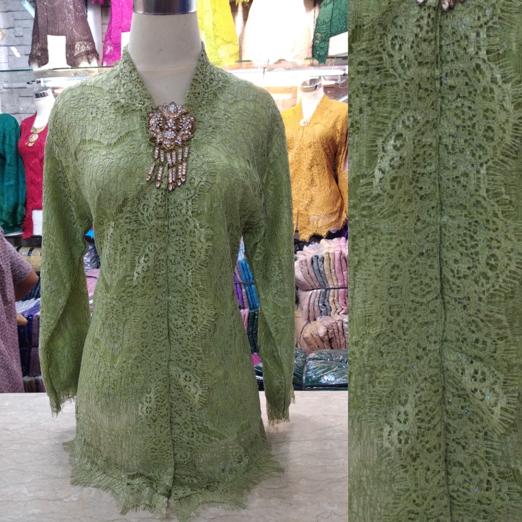 kebaya luna_kebaya_kebaya brukat_kebaya wisuda_kebaya encim_kebaya encim modern_kebaya kartini-SAGE GREEN