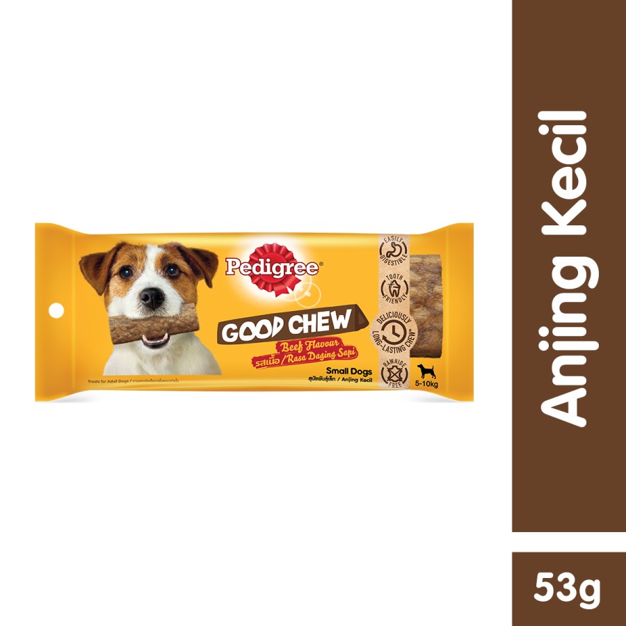 Pedigree Good Chew Beef Flavour 53gr Small Dogs 5-10kg Cemilan Anjing