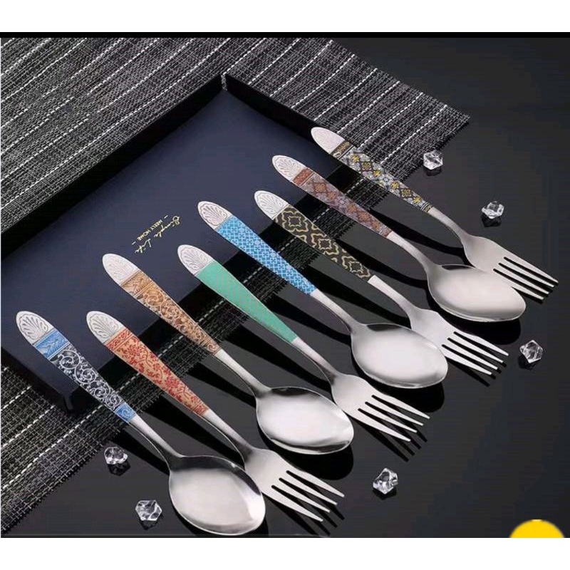 SENDOK BATIK LUSINAN / GARPU BATIK LUSINAN