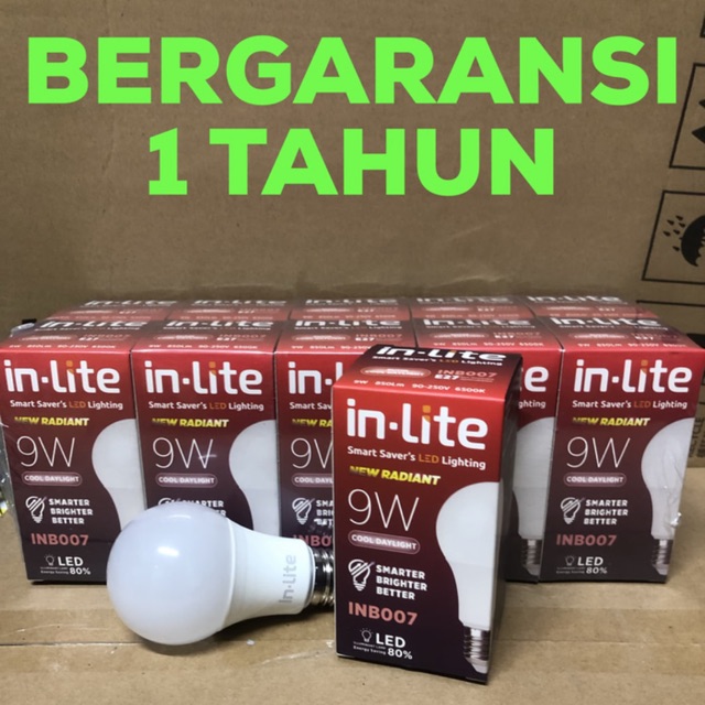 LAMPU LED MURAH BERGARANSI INLITE 007 9 W WATT 9W