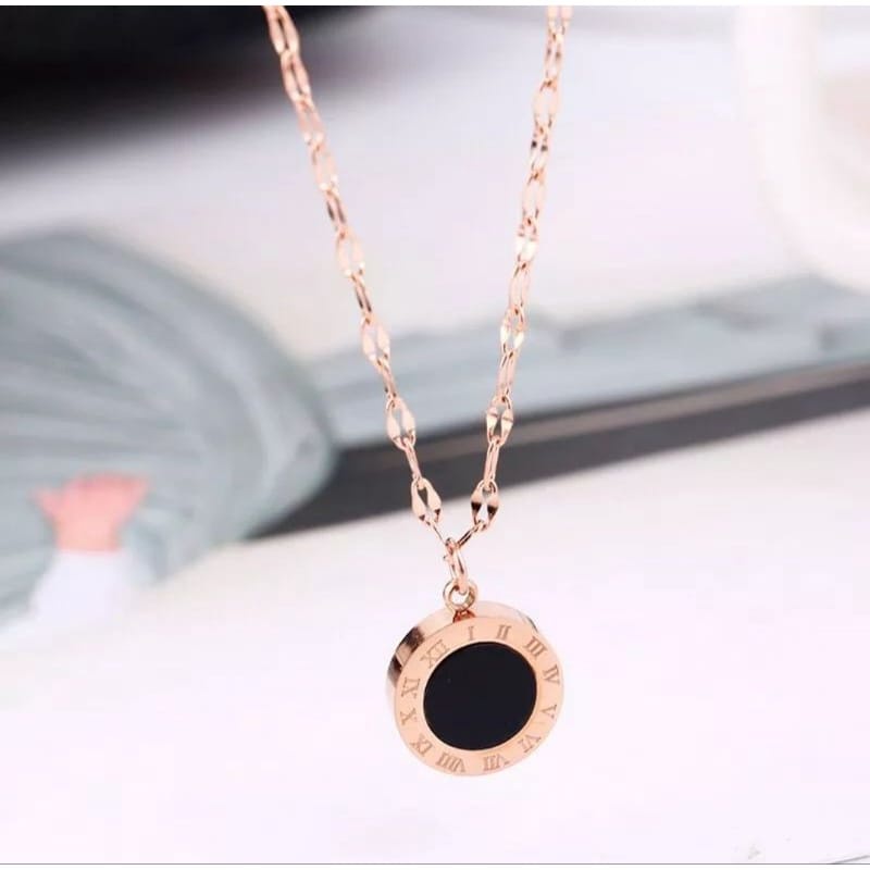 Kalung Titanium Premium Lapis Warna Emas 18K /Kalung wanita titanium anti karat Ala Korea Untuk Wanita Rantai ChokeR