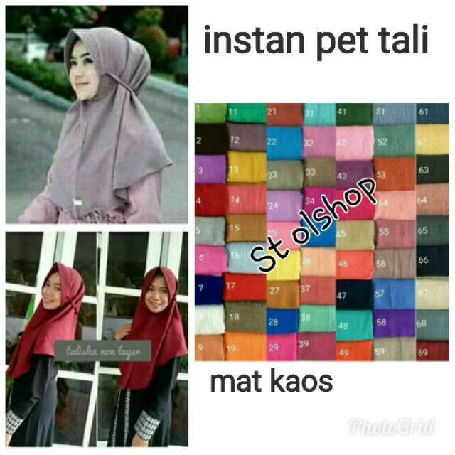 Jilbab Instan pet tali