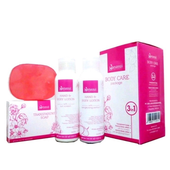 [ORI] HANASUI BODY CARE 3in1 Paket Lengkap untuk Perawatan Kulit Lebih Cerah Seketika | BPOM