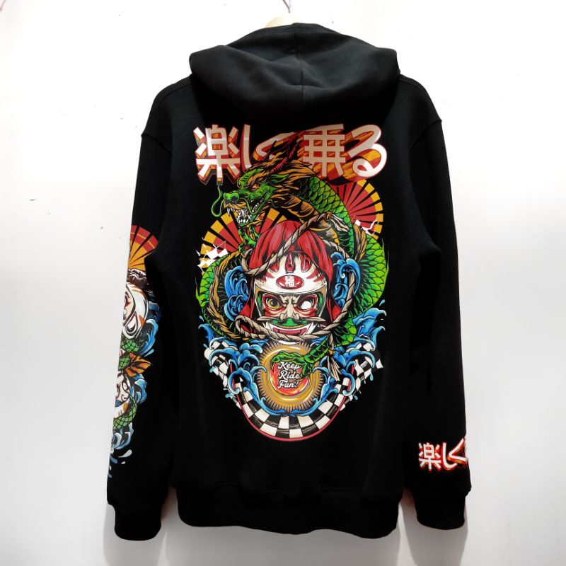 HOODIE | SUNMORI DARUMA | KEEP RIDE FUN | SIZE M | NOT KOHAKU BLOODFLOWER YIN YANG PROSTREET