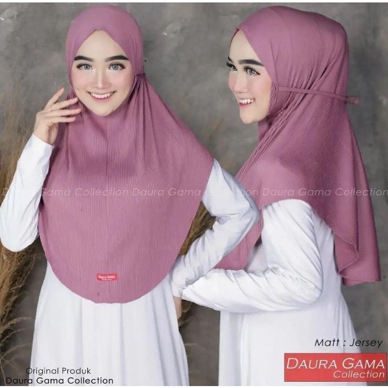 (CUCI GUDANG) DAURAGAMA BERGO PLISKET•Hijab instan•bergo plisket