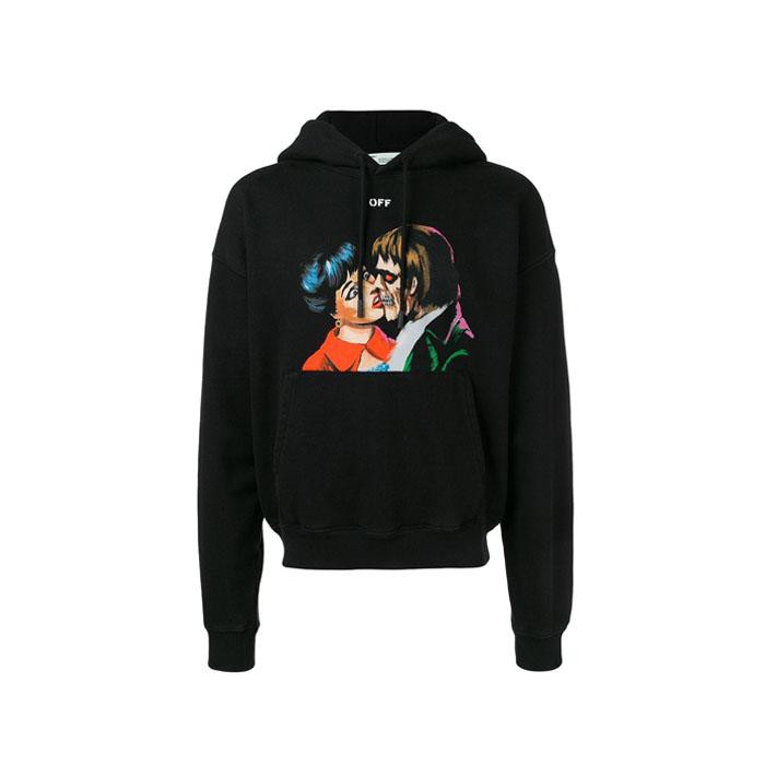 off white kiss over hoodie