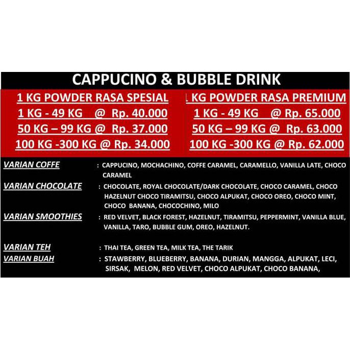

Teh-Bubuk- Bubuk Powder Bubble Drink Thai Tea - Bubuk Minuman Thai Tea Berat 1Kg -Dijamin-Halal.
