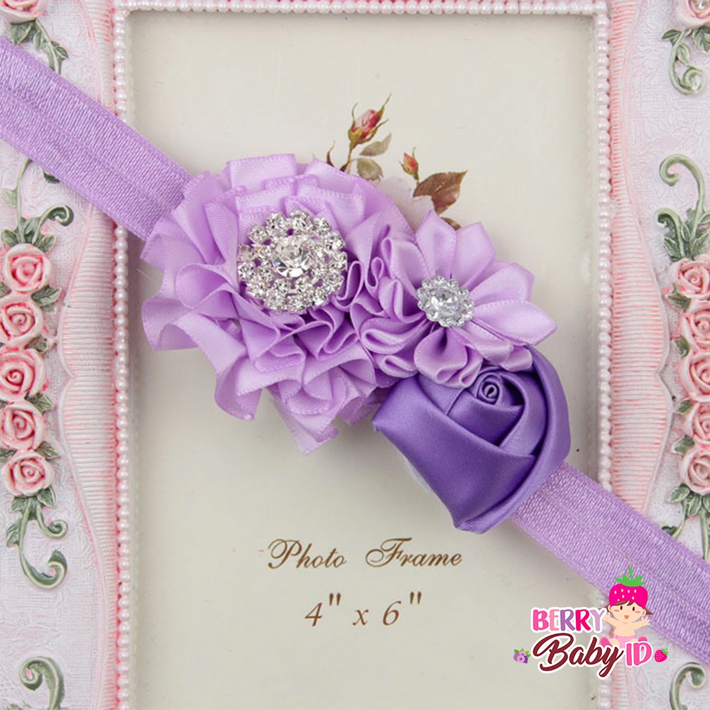 YooBerry Pita Anak Bando Bandana Bayi Korea Diamond Flower Sachi Baby - SAA005 Berry Mart