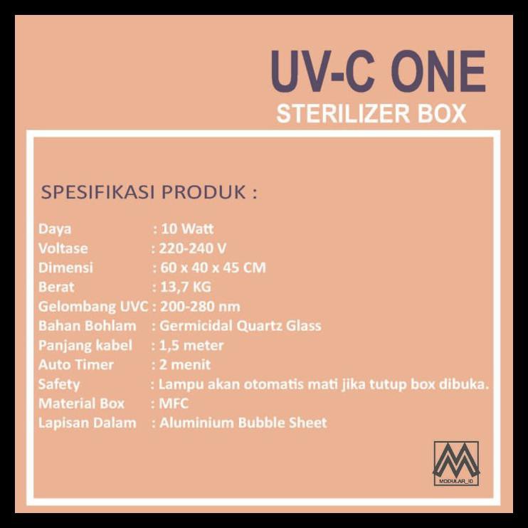 MURAH UV C One Sterilizer BOX Germicidal BESAR GOJEK INSTANT KHUSUS JAKARTA - COKLAT MUDA