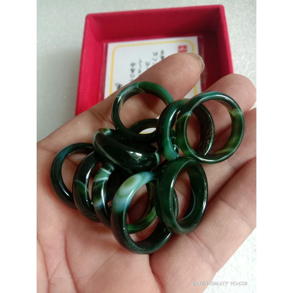 cincin giok taiwan hijau tua