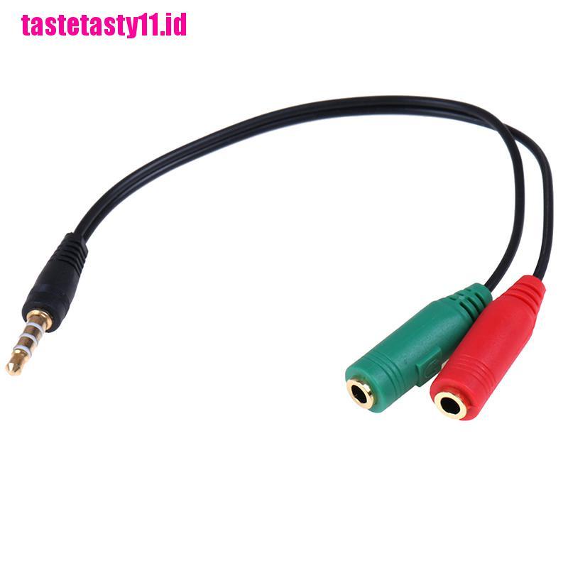 Kabel splitter y audio stereo 3.5mm male Ke 2 female headphone mic