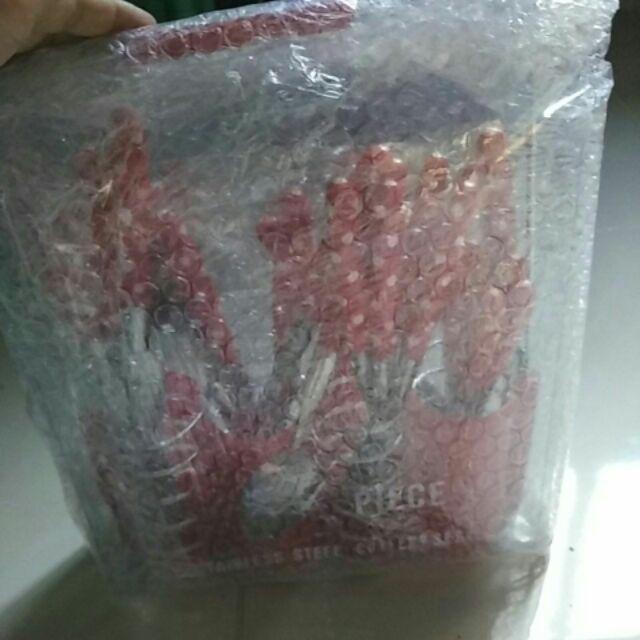 Sendok Set Polkadot / Sendok Set Gagang Emblem 24 Pcs