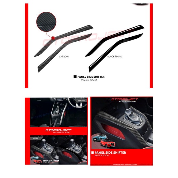 panel side shifter Raize Rocky hitam carbon otoproject