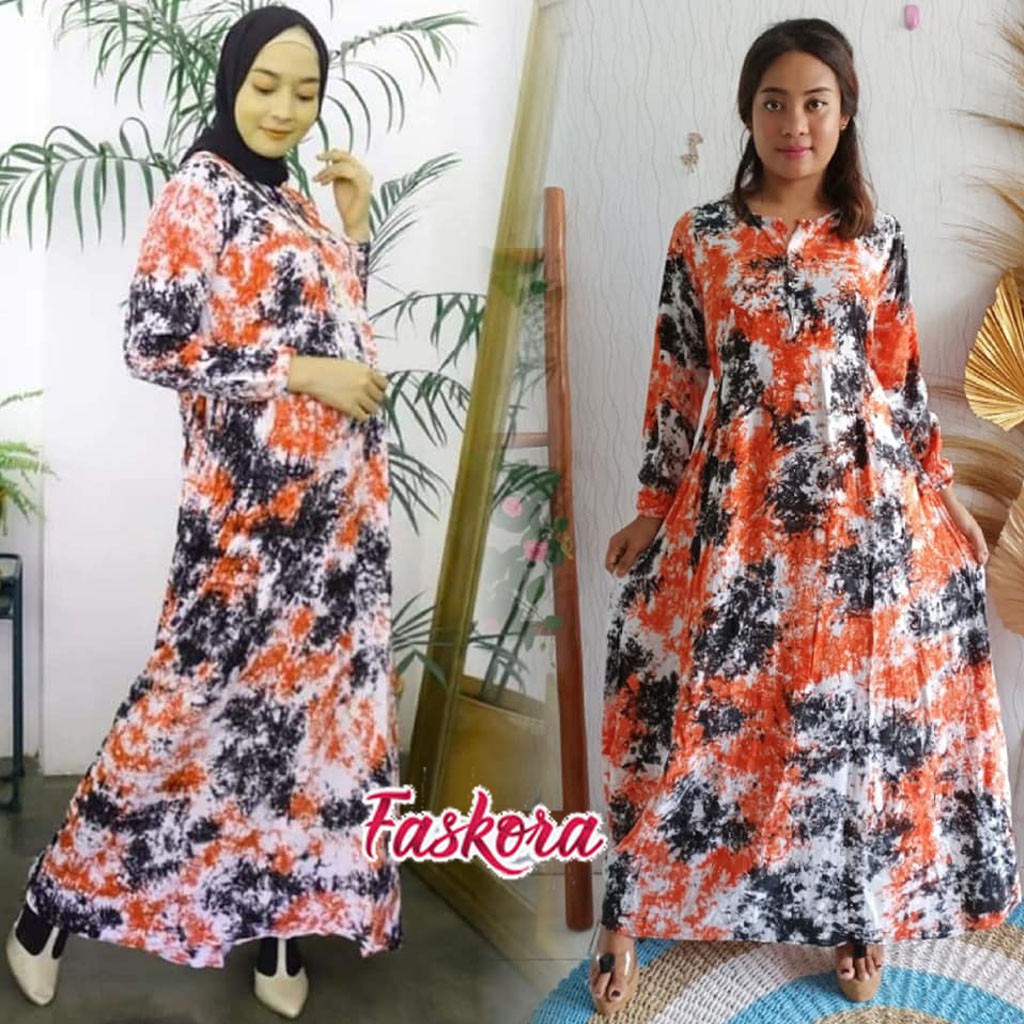 Gamis Jumbo Tie dye / Dress Muslimah Remaja Kekinian Gamis / Gamis Kekinian 2021 Pakaian Wanita