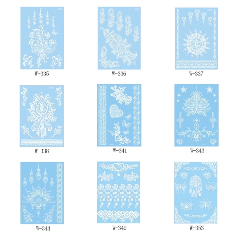 HENNA putih/ white INSTAN / HENA TATTO PENGANTIN (1 pcs 1 tangan)