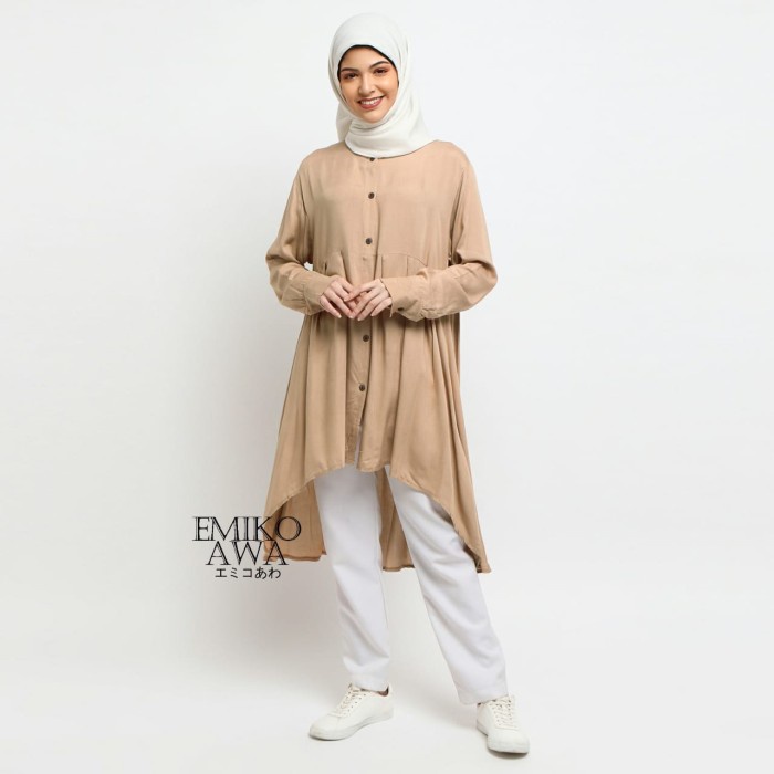 Tunik Wanita Cantik Import Nyaman Berkualitas Terbaru Bunga P6H5 Jumbo Premium Panjang Muslim Merk S