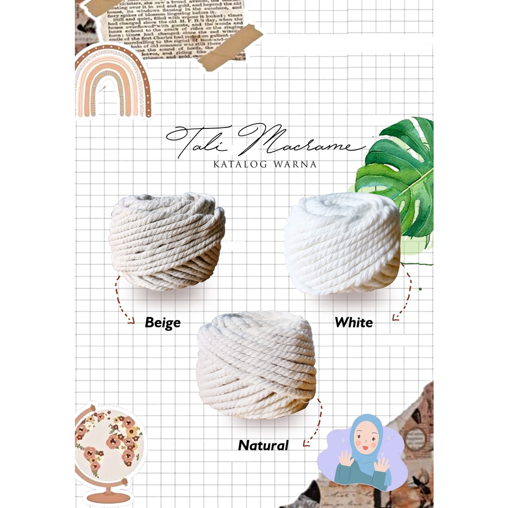Tali Macrame Katun Natural 4mm kemasan 1kg