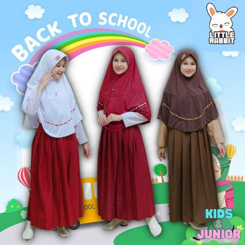 Jilbab Anak SD/MI size Kids & Junior by Little Rabbit | Kerudung anak SD/MI | Jilbab anak Sekolah