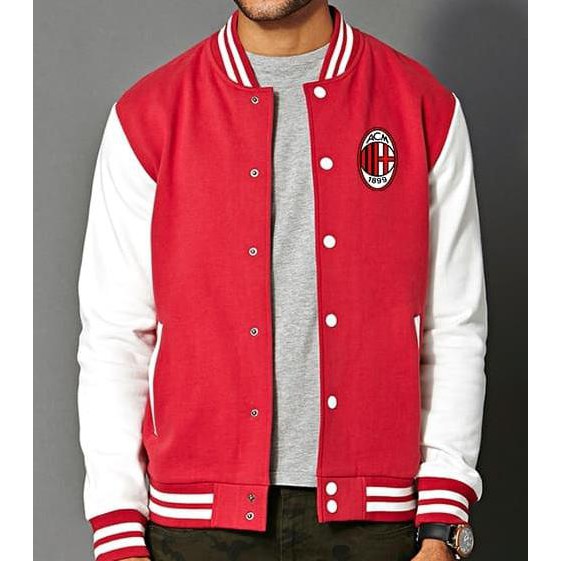 Varsity Ac Milan - Jaket Football Team Ordinal Apparel - Hitam, M .Deevagrosir.Olshop
