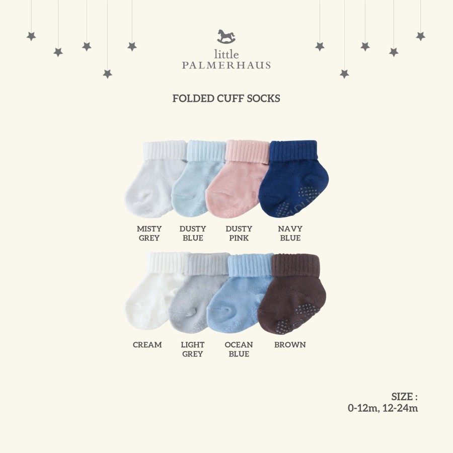 Little Palmerhaus FOLDED CUFF SOCKS With ANTISLIP / Kaos Kaki Pendek Anak 0m-24m