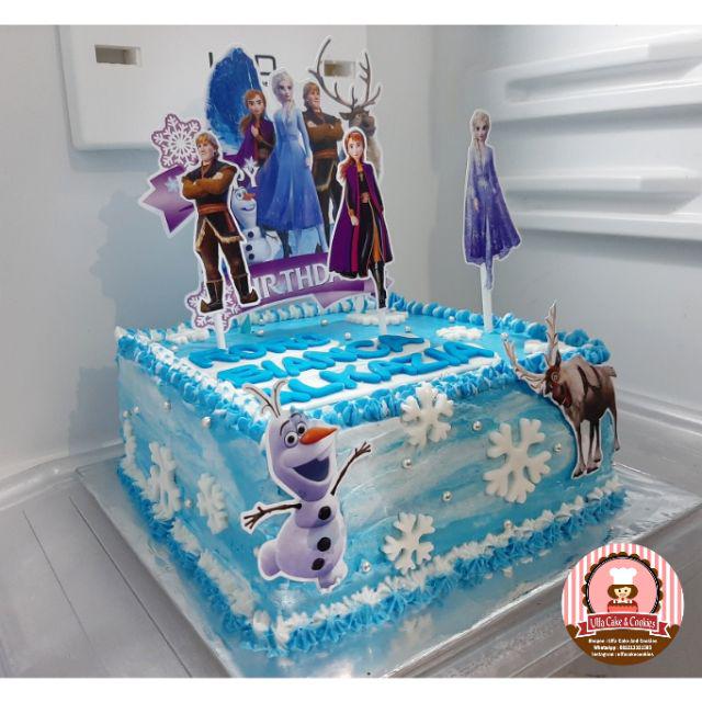 Frozen 2 Topper Cake Birthday / Kue Ulang Tahun / Hiasan Kue / Elsa Anna