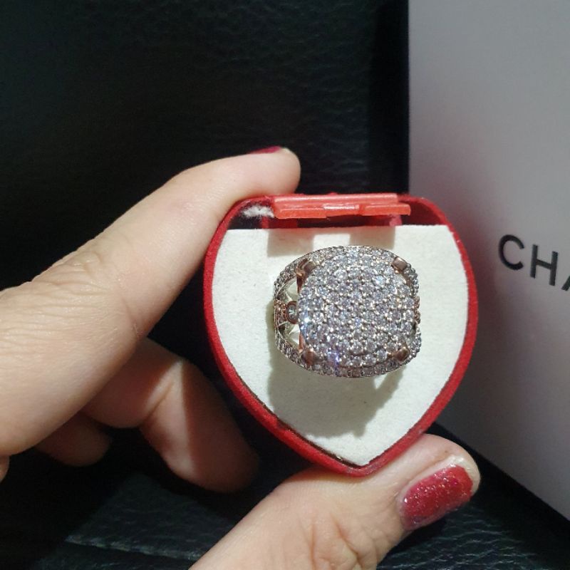 Cincin Zircon Premium Lapis emas mata kilap anti karat anti alergi 4245 size 6 7 8