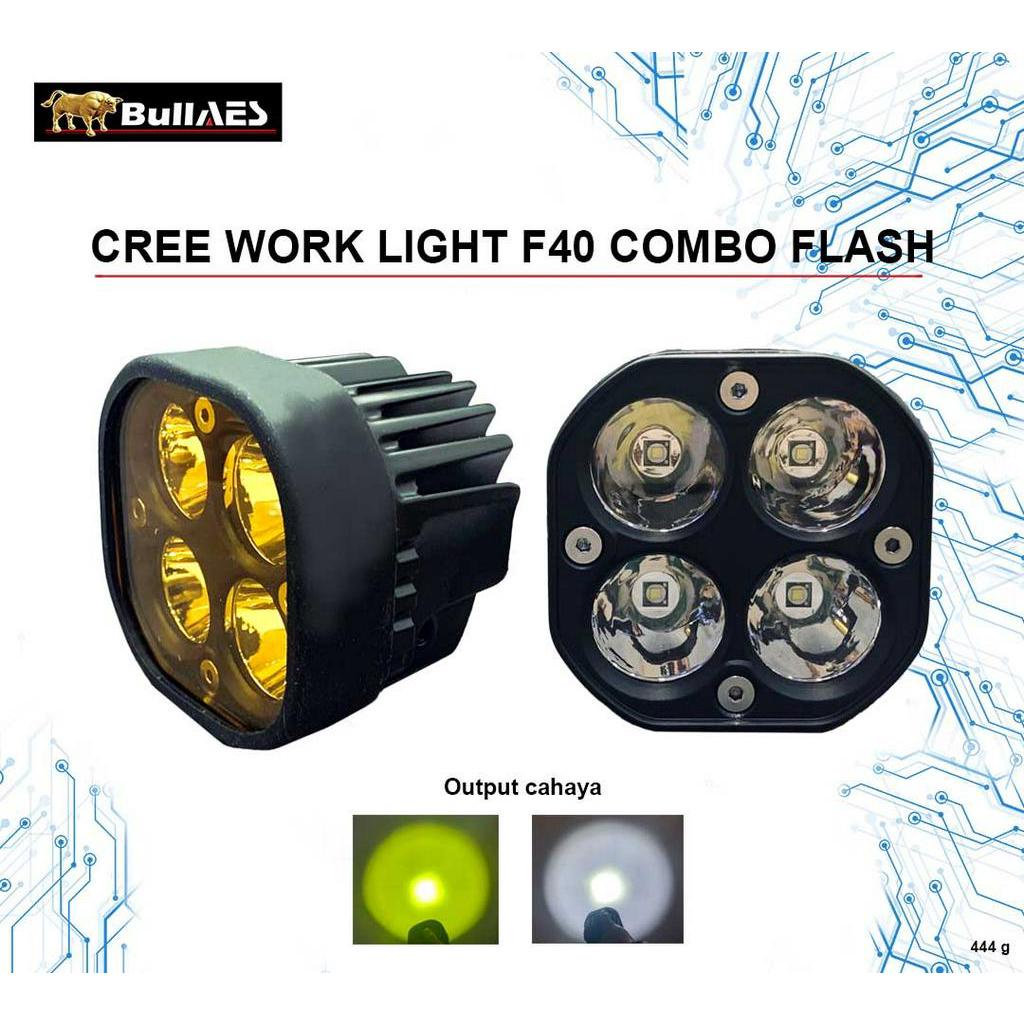 Lampu tembak cree work light 40 watt ICC COMBO FLASH 4 mata led V2612