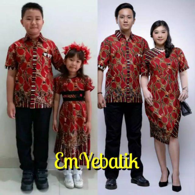 Sarimbit Keluarga/family Dress Wanita Batik Tiara Merah