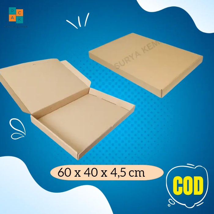 

Box 60x40x4,5 cm Ls kardus pizza besar polos hampers packing oleh oleh make up hadiah aksesoris tebal readystok murah