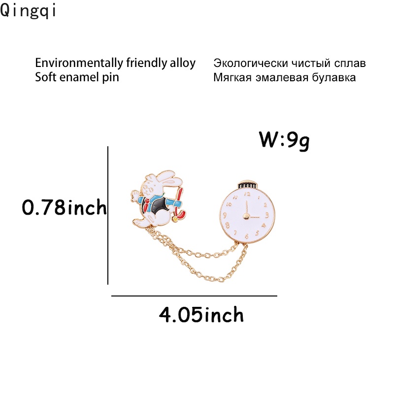 Bros Pin Enamel Bentuk Kartun Kelinci Berjalan Untuk Hadiah Teman
