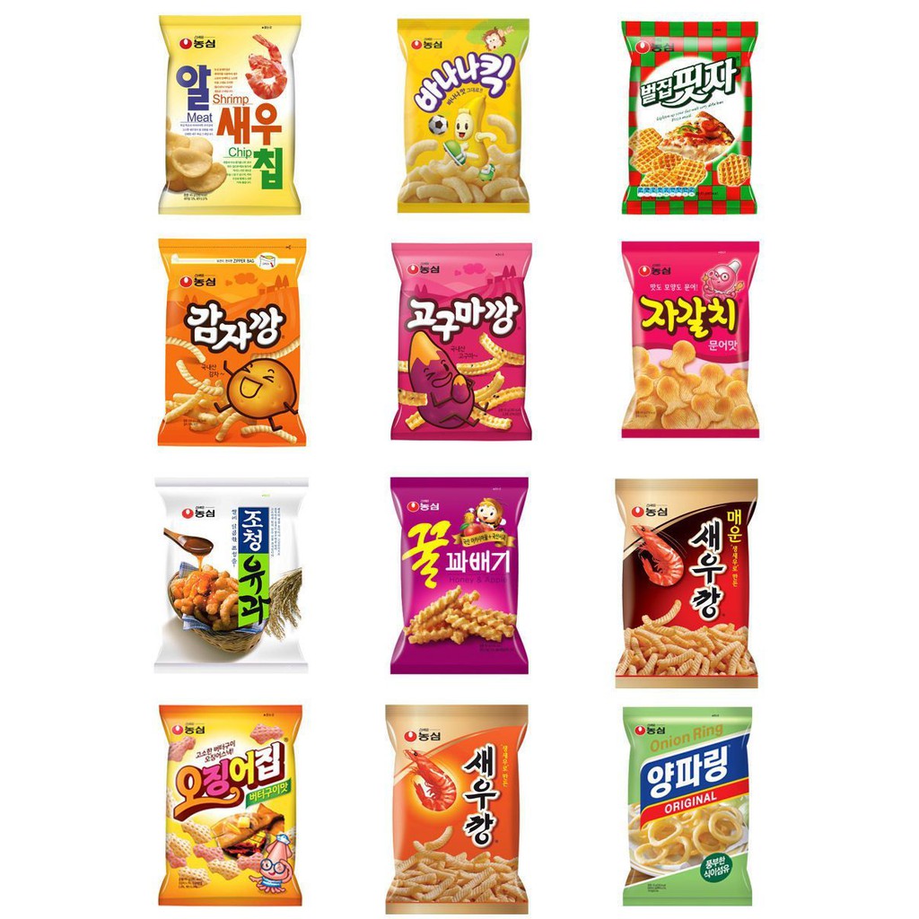 

NongShim Aneka Snack / Nong Shim Snek Crackers Cemilan Korea