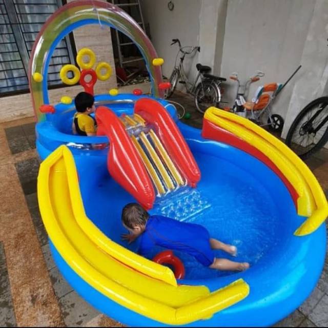 Intex Kolam Renang Perosotan Besar Anak - Kids Pool Mandi Bola Pompa Angin