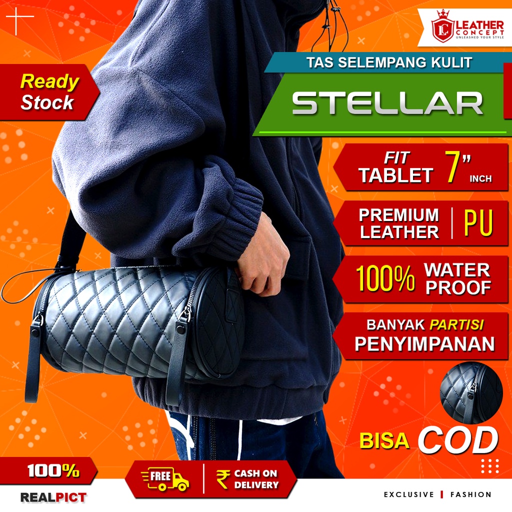 Tas Selempang Pria Waterproof Tas Kulit Pria Tas Jalan Pria STELLAR