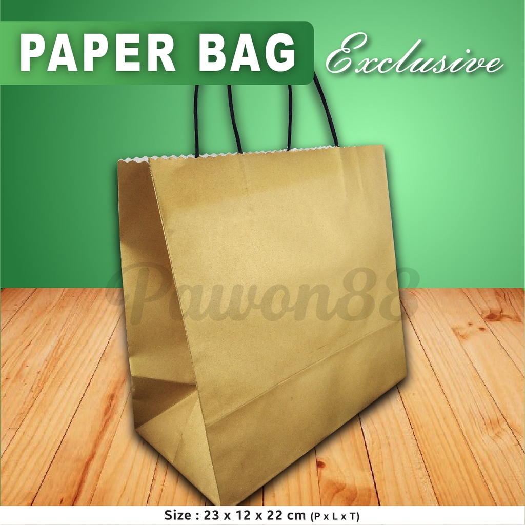 

Paper Bag Polos - Paper Bag | 23x12x22 cm - GOLD - EMAS (20 pc)