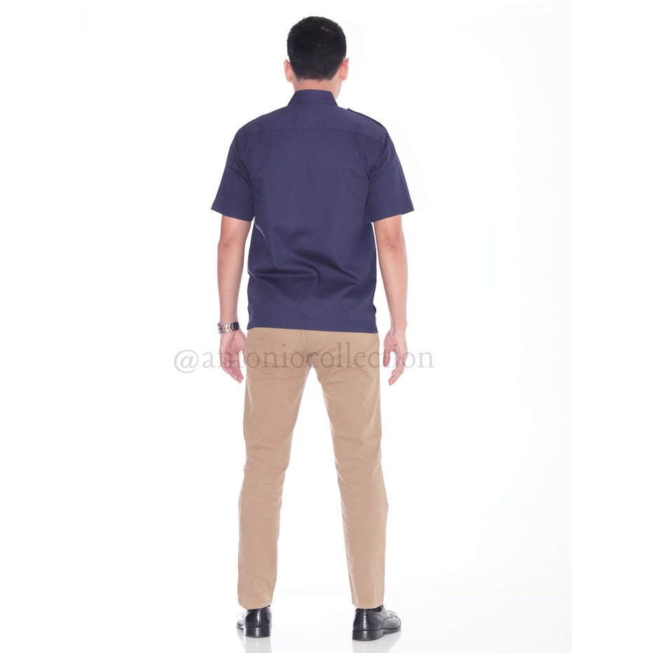 Kemeja / Baju PDH , PNS , Dinas , Pemda Biru Dongker Lengan Pendek