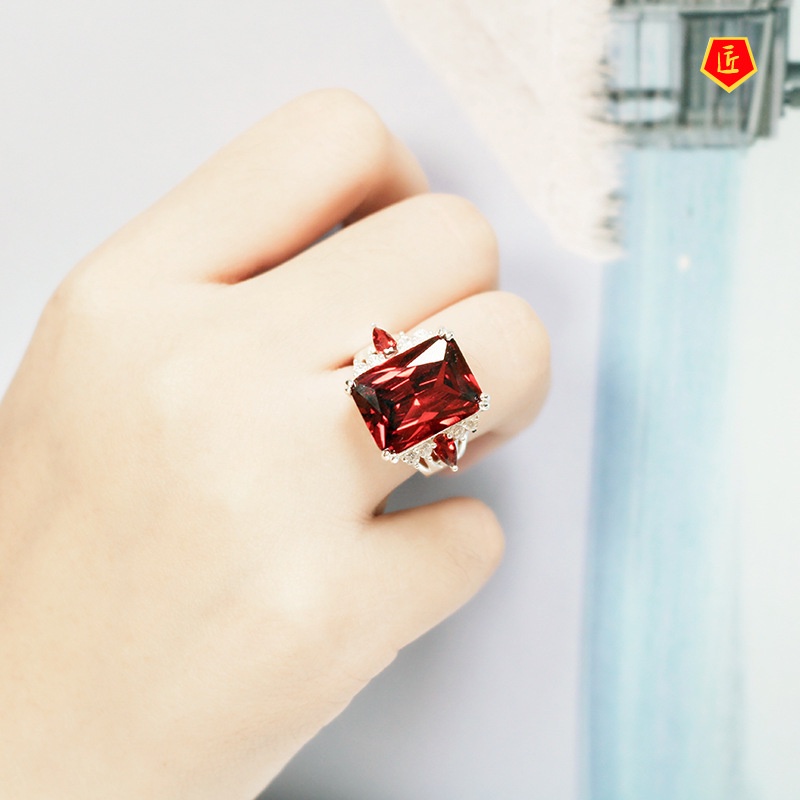 [Ready Stock]Exotic Colored Gemstone Ring Simple and Stylish