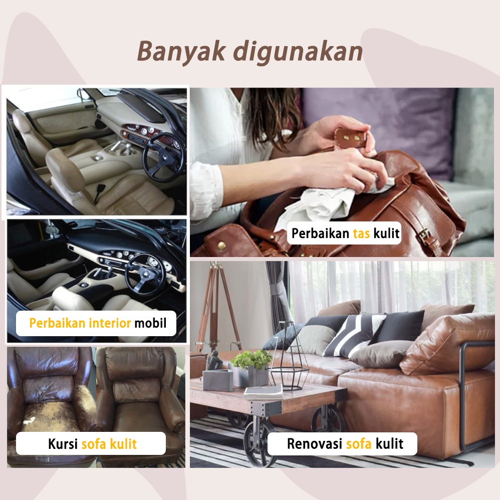 【3.M Lem Super】Sticker Kulit Perbaikan ganti Sofa Jok Motor Kursi Leather Sticker Kulit PU Perbaikan kulit Yang Rusak